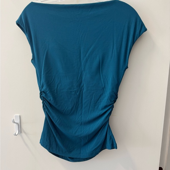 OGL Teal Asymmetrical neck collar Women's Blouse - Picture 2 of 4